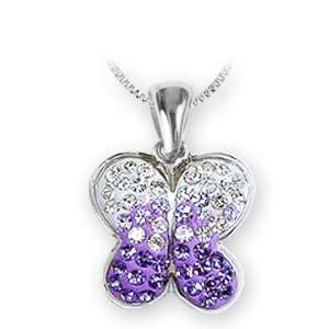 Ashley Arthur .925 Silver Tanzanite Crystal Butterfly Pendant. Made 