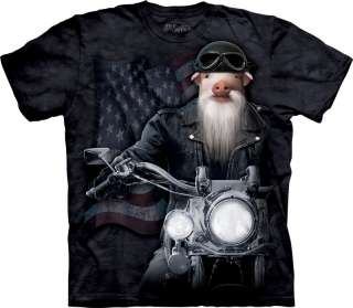 New PIG ON MOTORCYCLE BIKER T Shirt  