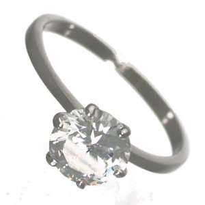  Connaught Sterling Silver Cubic Zirconium Solitaire Ring 