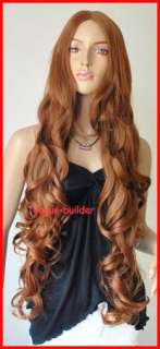 35 Long Brown Spiral Wavy Cosplay Party Hair Wig 30#  