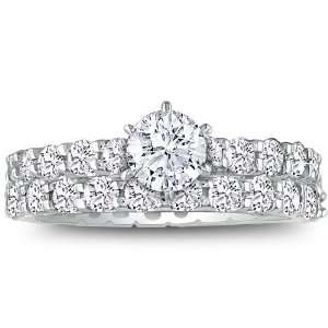 14K White Gold Diamond Eternity Bridal Set ( 2 3/4ct tw G/H I1 Size 4 