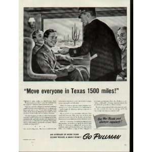   everyone in Texas 1500 miles  1942 Pullman War Bond Ad, A3357A