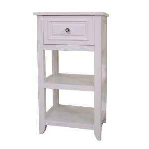   Collection Shelved Floor Cabinet with Drawer, White
