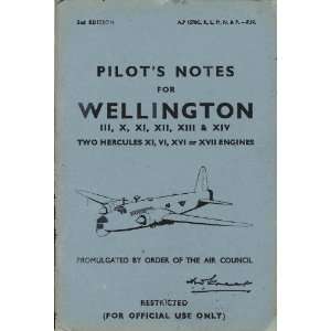  Vickers Wellington III Aircraft Pilots Notes Manual 