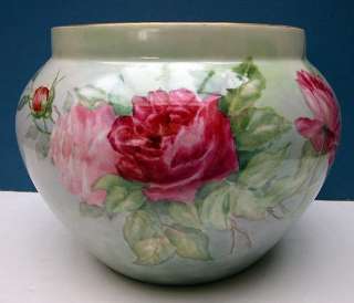 Limoges French Jardiniere Hand Painted   circa 1910  