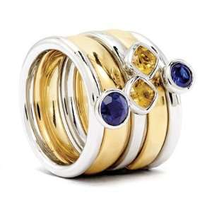  Stackable Expressions Two Tone Gemstone Ring Set Size 10 