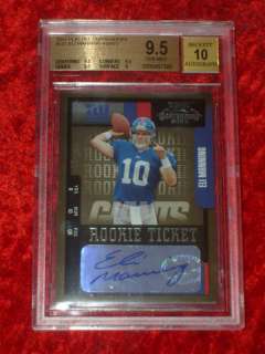   MANNING PLAYOFF CONTENDERS ROOKIE RC BGS 9.5 AUTO 10 NEW YORK GIANTS