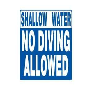  Shallow Water No Diving Allowed Durable Plastic Sign 