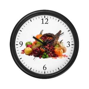  Wall Clock Thanksgiving Cornucopia W 