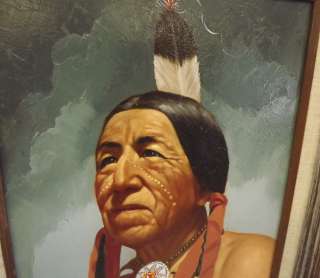Original Thomas Domiani Native American Oil Painting  