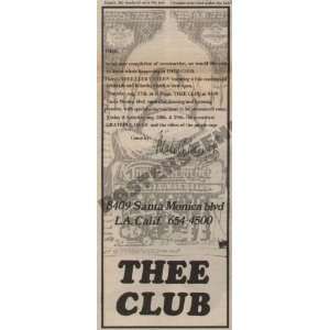  Grateful Dead Thee Club Concert Promo Ad 1970
