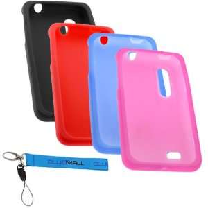  4x Soft Silicone Cases (Blue + Red + Hot Pink + Black) + Wrist Strap 