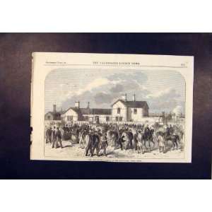  Railway Station Race Course Epson Downs Print 1865