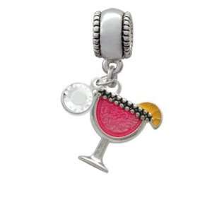  Tropical Drink   Hot Pink Charm European Charm Bead Hanger 
