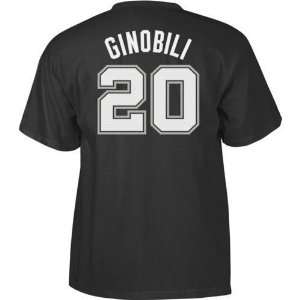  San Antonio Spurs Manu Ginobili Name and Number T Shirt 