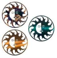 Sun & Moon Face with Rays Southwest Southwestern Laser Cut Metal Wall 
