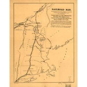  1856 Map Railroads, New England