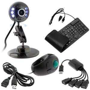 GTMax 5pcs 8MP USB Webcam with LED Light & Microphone + USB Handheld 