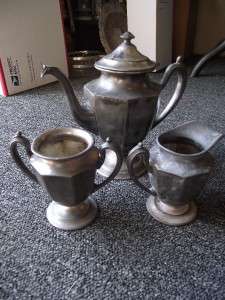 Antique Silver Mixed Lot of Sheffield Tea Set, Newburyport, WM Rogers 