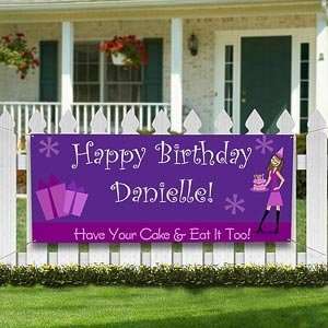   Girl Personalized Birthday Party Banner