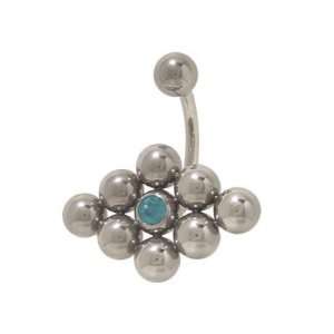  Surgical Steel Belly Ring Turquoise Cz Gems Jewelry