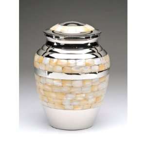  Silver Mother of Pearl Cremation Urn Patio, Lawn & Garden