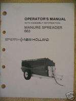 Sperry New Holland 663 Manure Spreader Operator Manual  
