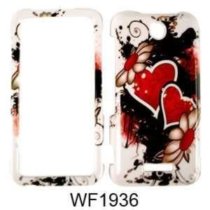 Snap on Cover Faceplate for Cricket ZTE Score X500 Wild Twin Hearts 