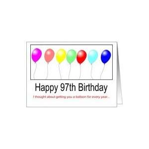  97th Birthday Balloons Card Toys & Games