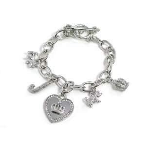  Heart Crown j Dog Charm Bracelet 
