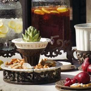  Crudites Set w/ Burnished Bronze Pedestal Kitchen 