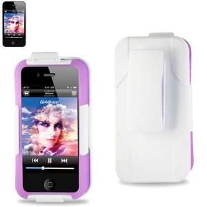  Full Protection Case Purple on White for Apple Iphone 4 4g 