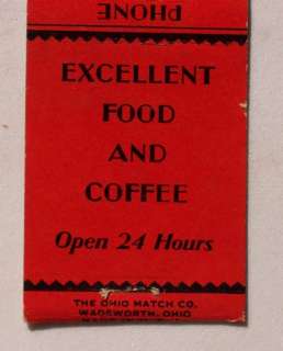 1930s Matchbook Schweizer Diner Rt 5   20 Avon NY MB  