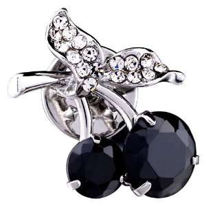  Cherry Black Crystal Brooches And Pins Pugster Jewelry