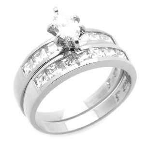 14K Engagement Ring 0.75ctw CZ Cubic Zirconia Solitaire Ring Set White 
