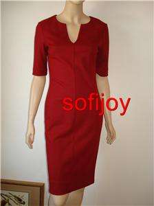 NWT Diane von Furstenberg size 8 AURORA dress cranberry red wool blend 