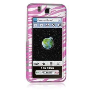  Pink Silver Zebra Strip Snap on Hard Skin Cover Faceplate 