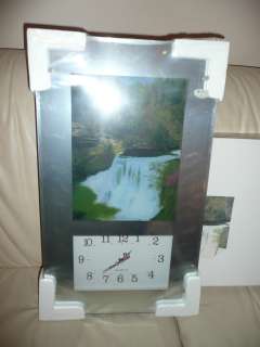   BEVELED MOTION W/ CLOCK WATERFALL SCENE PICTURE W SOUND MOUNT  