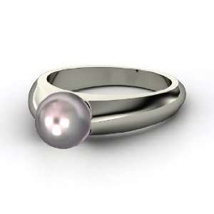  Pearl Solitaire Ring, Lavender Cultured Pearl 14K White 
