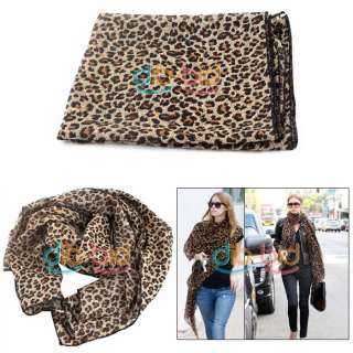 Fashion Women Thin Soft Leopard Shawl Scarf Neck Wrap  
