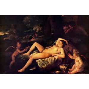   Poussin Nicholas Sleeping Venus and Cupid Canvas Art