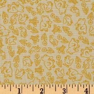  44 Wide Tawny Scrawny Lion Animal Toss Yellow Fabric By 