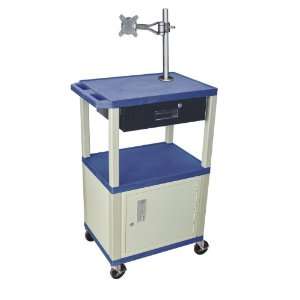  H. Wilson Multipurpose Utility Cart With Cabinet, Monitor 