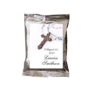 Wedding Favors Blue Bead Rosary Design Personalized Hot Cocoa Favors 