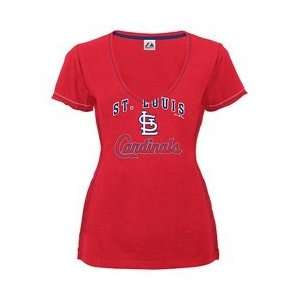 St. Louis Cardinals Womens Ex Boyfriend Scoop V Neck T shirt by 
