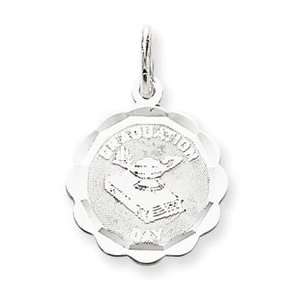  Sterling Silver Graduation Day Disc Charm Jewelry