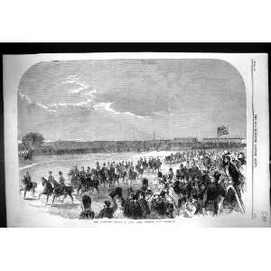 1864 Volunteer Review Hyde Park London Soldiers Antique Print  