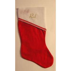  Candy Cane Trim Felt Christmas Stocking With Embroidered Name 