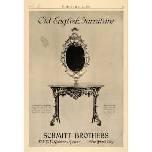  1927 Ad Schmitt Brothers Old English Furniture Mirror 