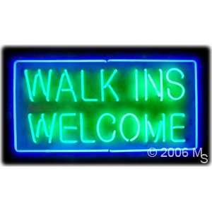 Neon Sign   Walk Ins Welcome   Extra Large 20 x 37  